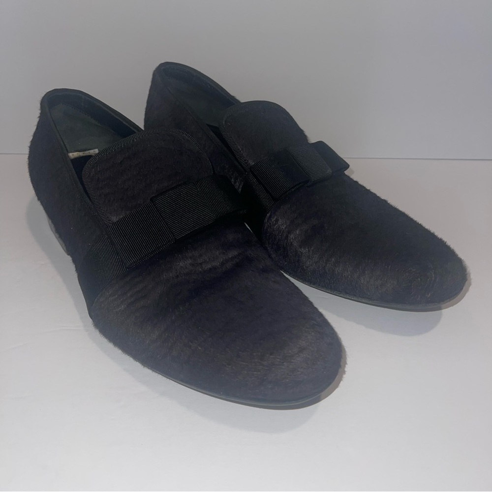 Celine Ponyhair Bow Accent Loafers